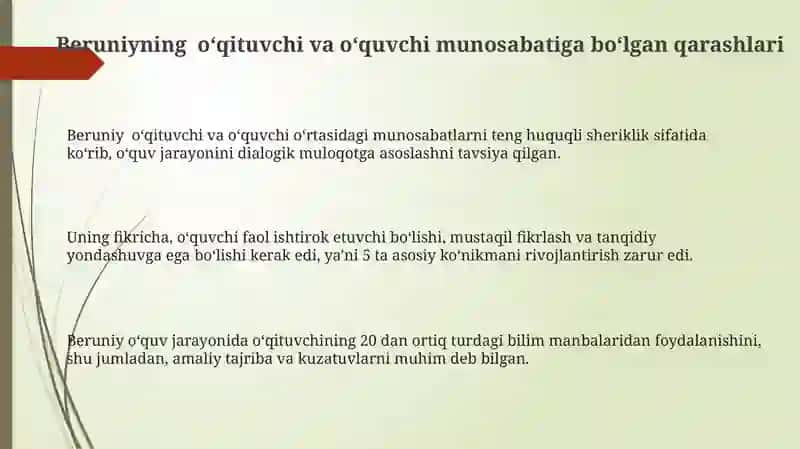 Abu Rayhon Beruniyning pedogagik qarashlari 3