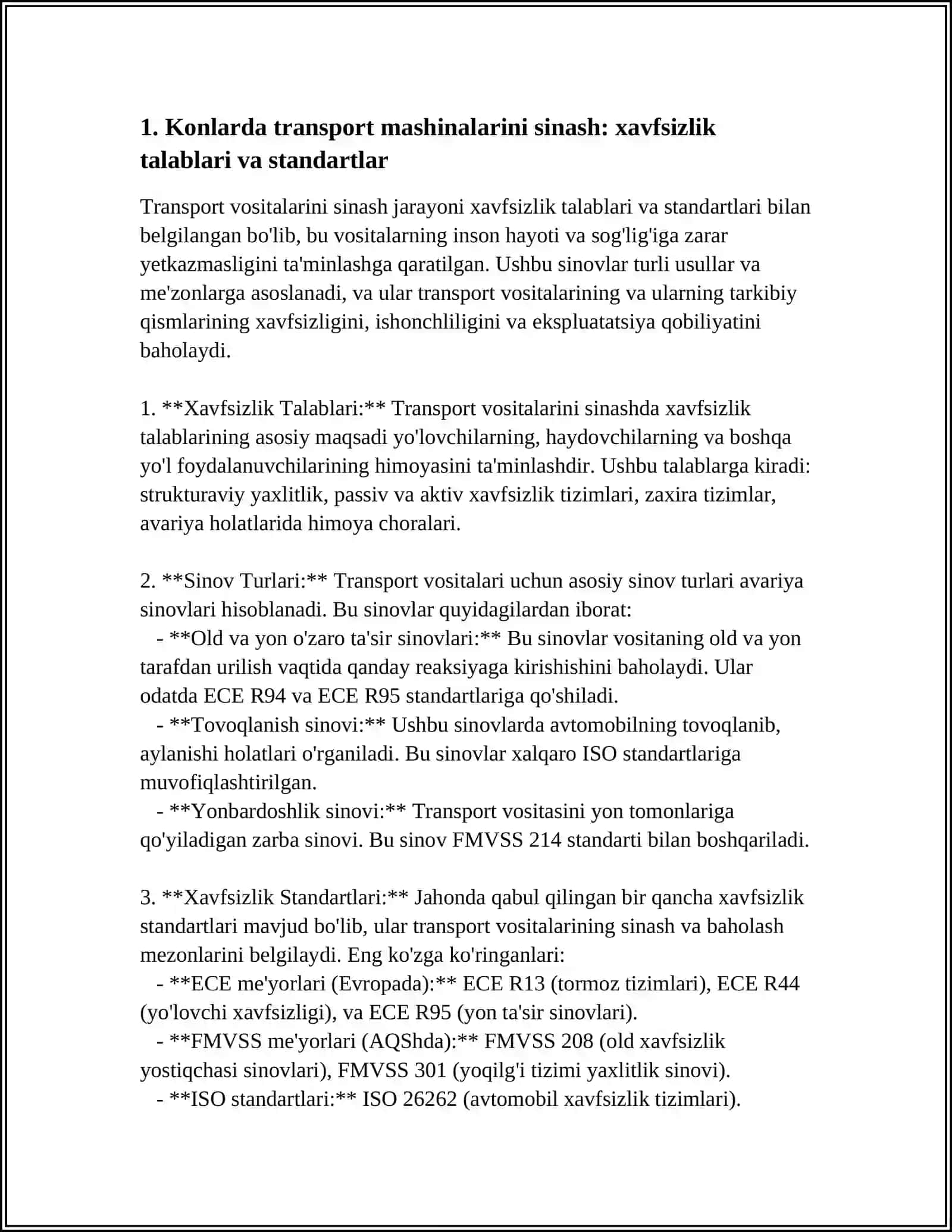 Konlarda transport mashinalarini sinash 3