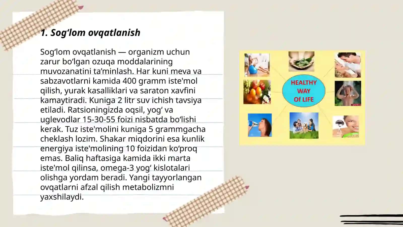 Sog‘lom turmush tarzi va salomatlikni shakllantirishdagi ahamiyati 3