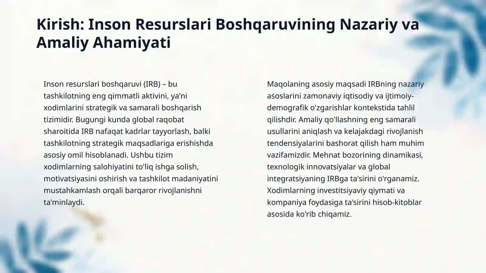 maqola inson resurslarini boshqarish muallif Abdumuxtorov Abdulloh 3