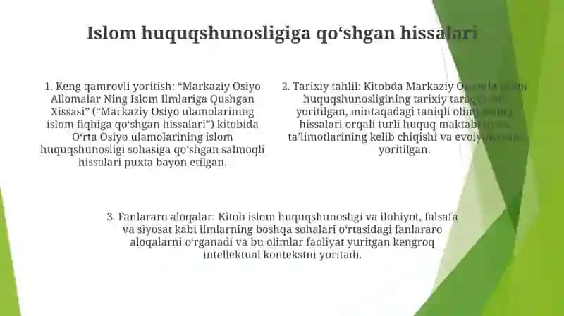 Markaziy Osiyo Allomalar Ning Islom Ilmlariga Qushgan Xissasi 3