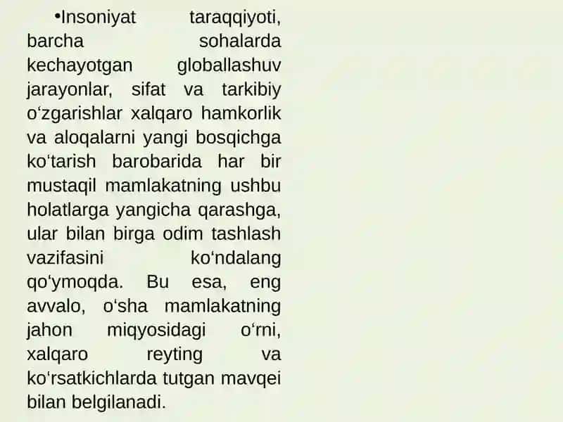 O‘zbekiston Respublikasi xalqaro reyting va indekslari 3