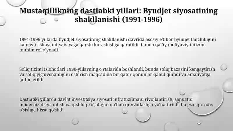 Mustaqillik yillaridao’zbekiston Respublikasi byudjet siyosati 3