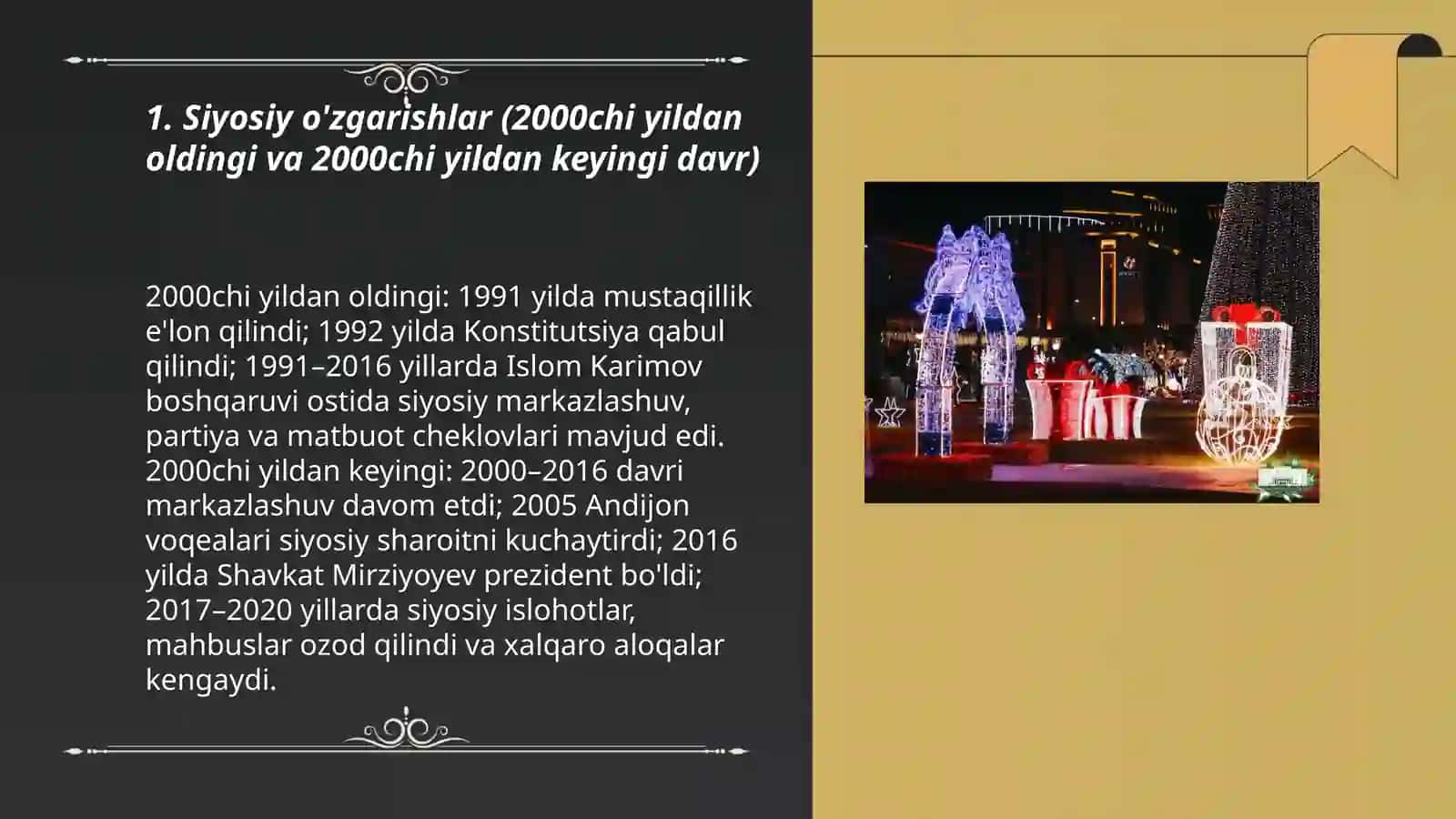 Siyosiy o'zgarishlar (2000chi yildan oldingi va 2000chi yildan keyingi davr) 3