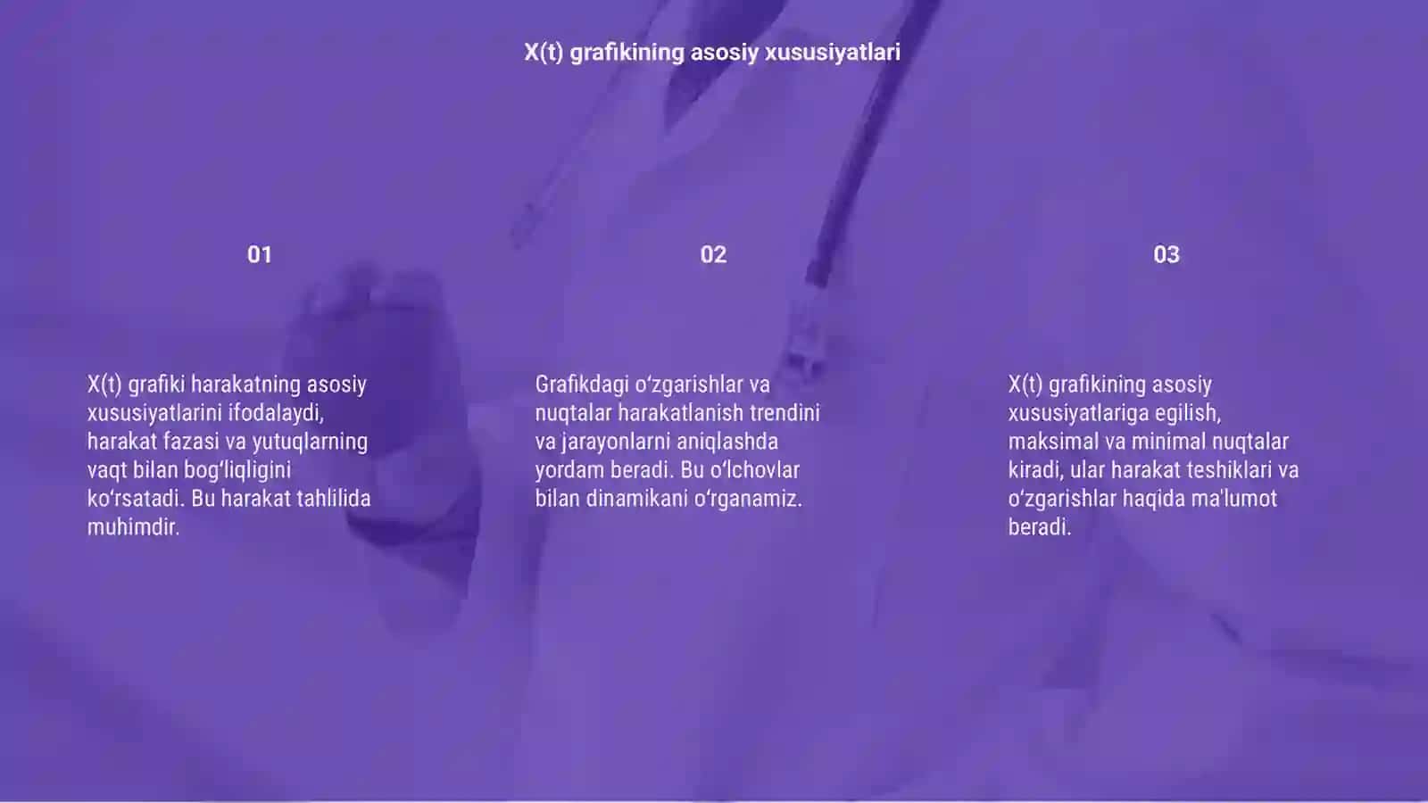 X(t), v(t), a(t) grafigi va harakat tahlili 3
