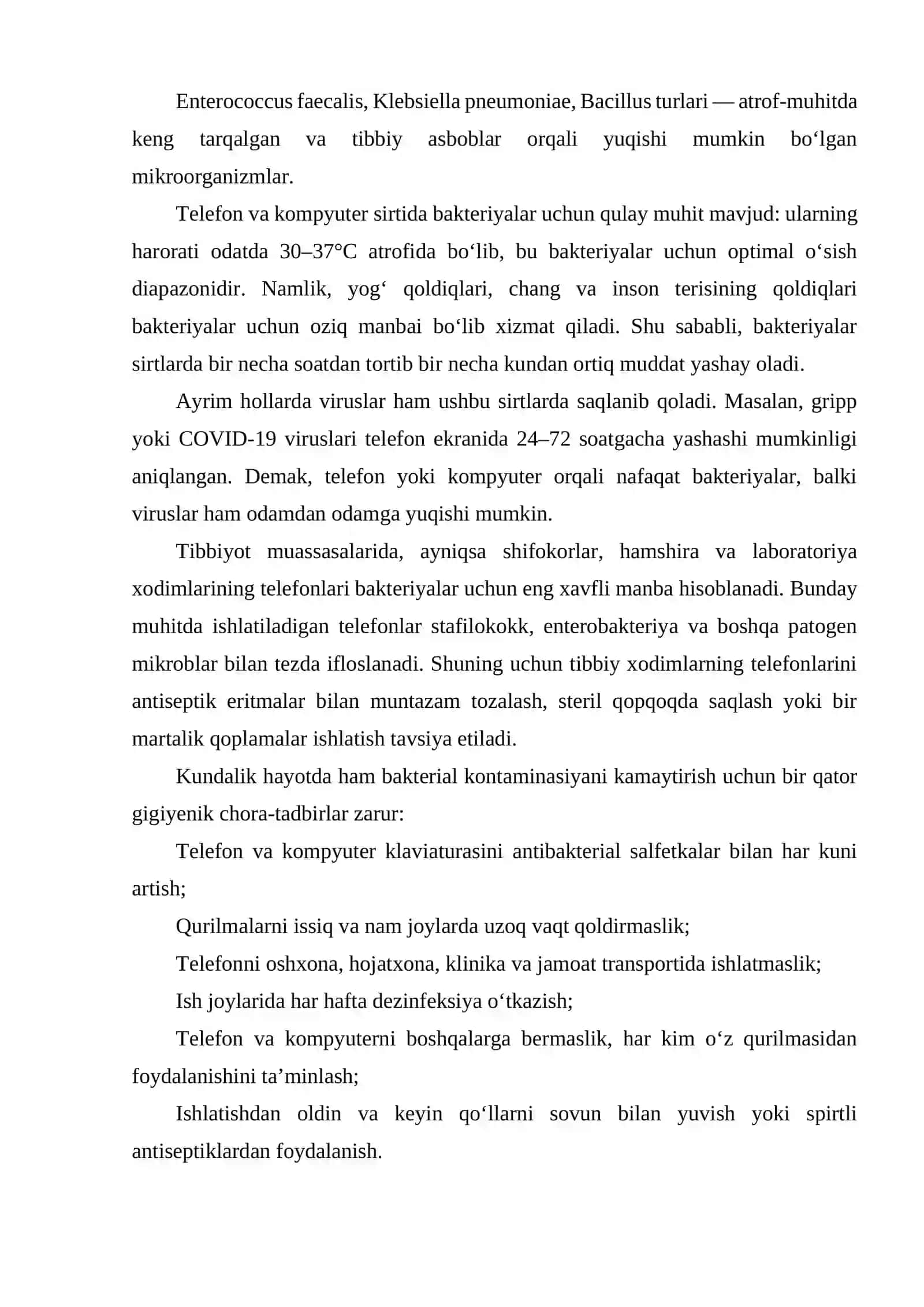 Kompyuter va Telefonlarning Bakterial Kontaminasiyasi 3