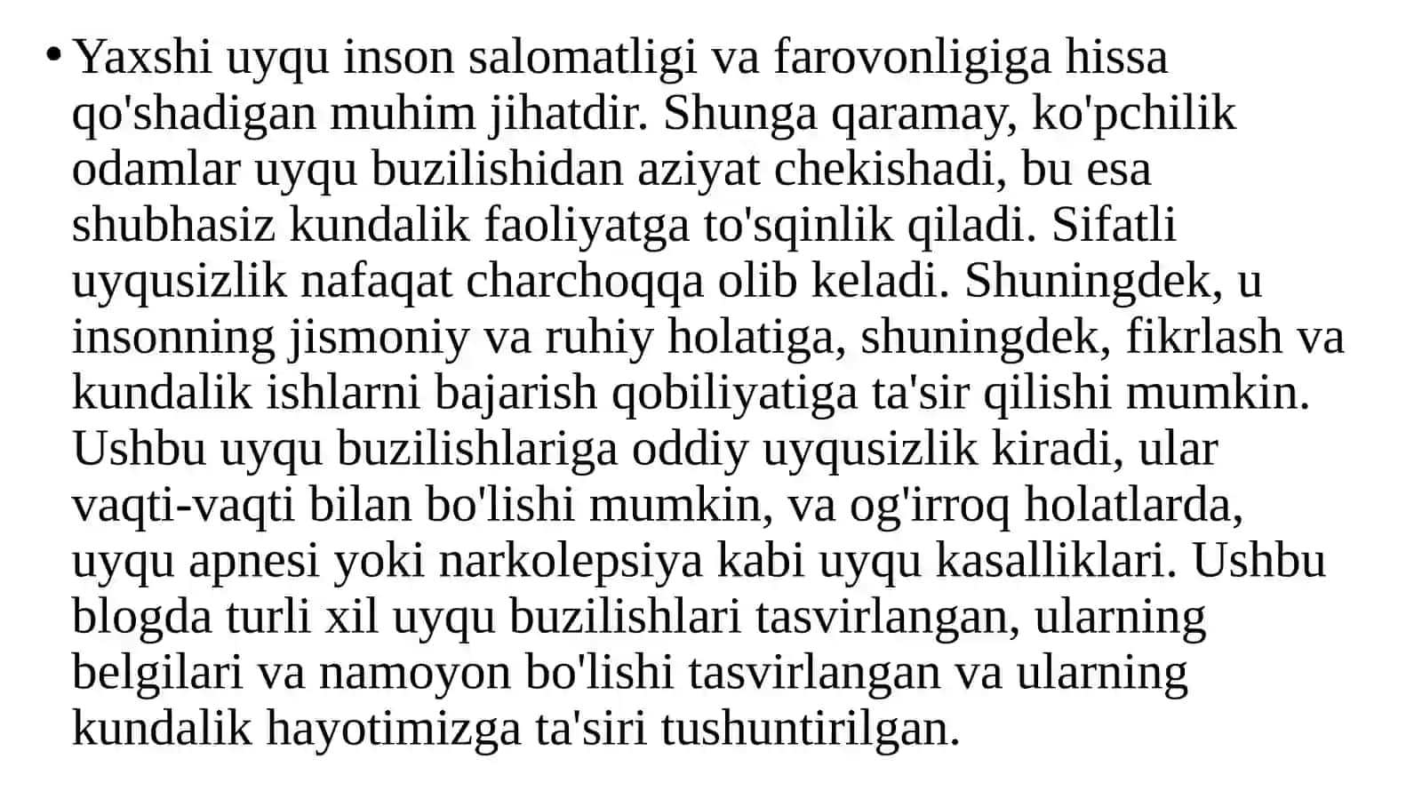Uyqu buzilishlari 3