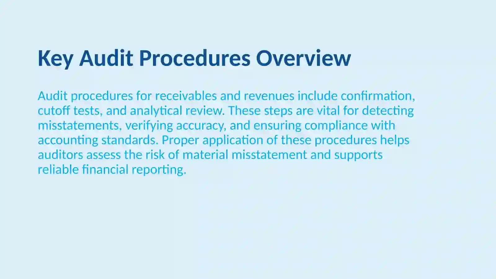 Key Audit Procedures for Receivables and Revenues 3