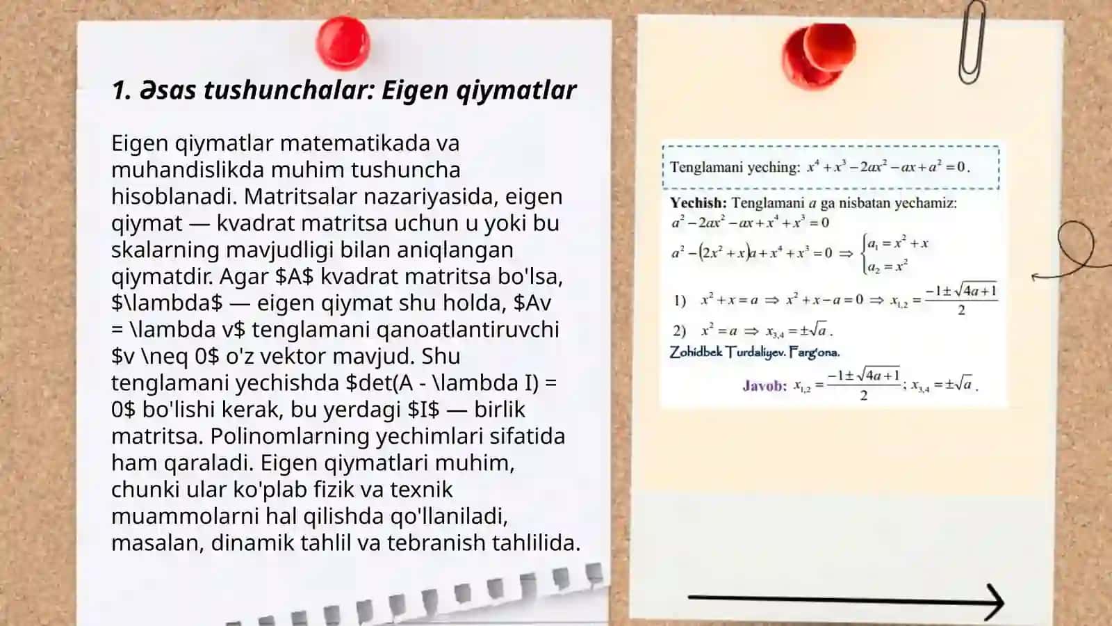 Eigen qiymatlari va o'z vektorlari bo'yicha masalalar - Reylining quvvat usuli 3