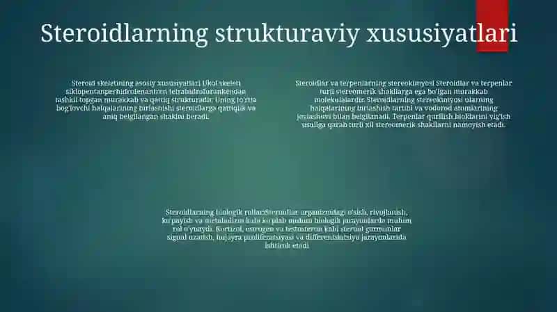 Steroidlar Va Terpenlarning Sterokimyosi Hamda Ular Ishtirokidagi Muhim Biologik Jarayonlar 3