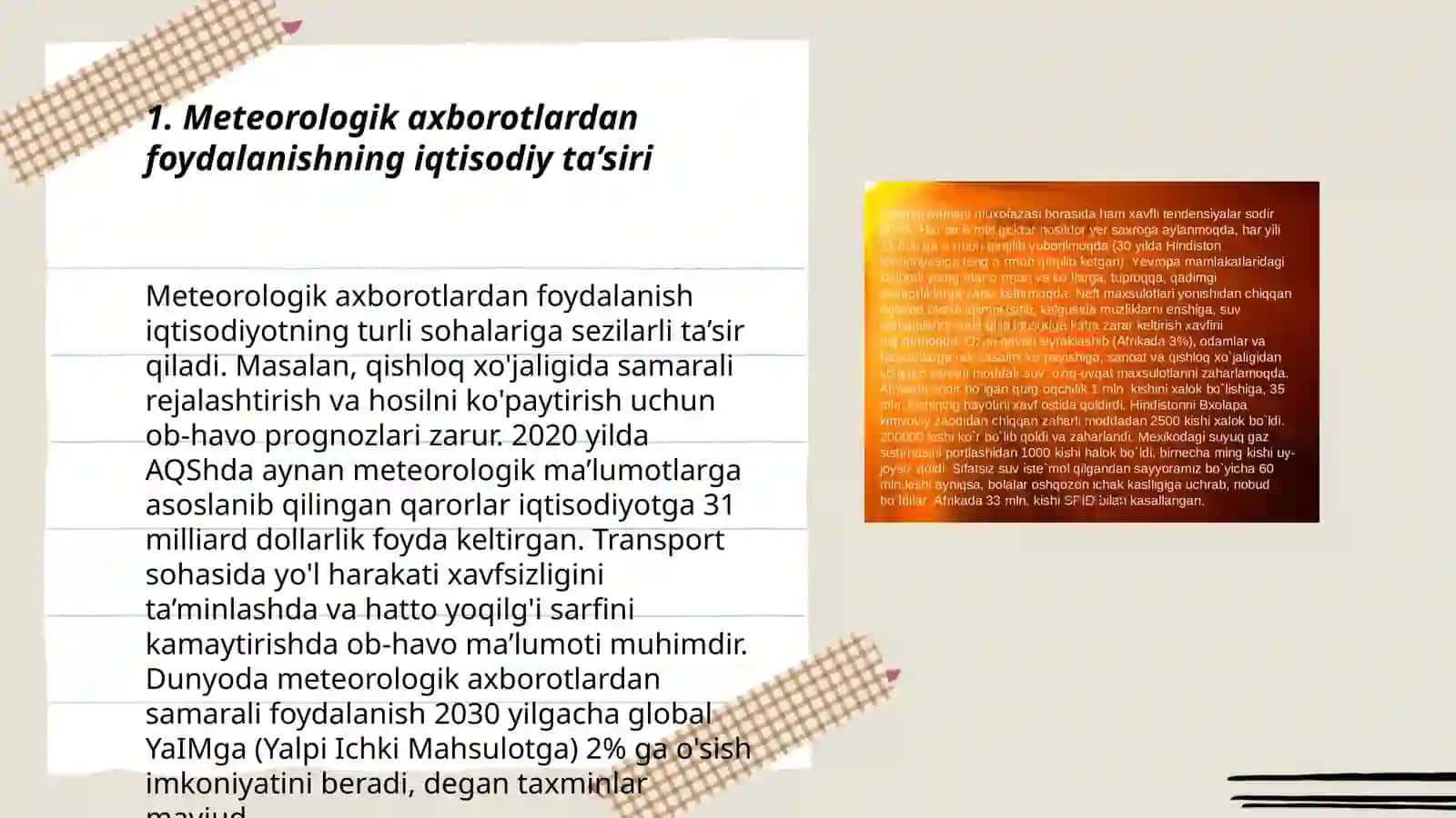 Meteorlogik axborotlardan siyosiy va iqtisodiy manfaatlarda foydalanish oqibatlari yuzasidan mulohaza yuritish 3