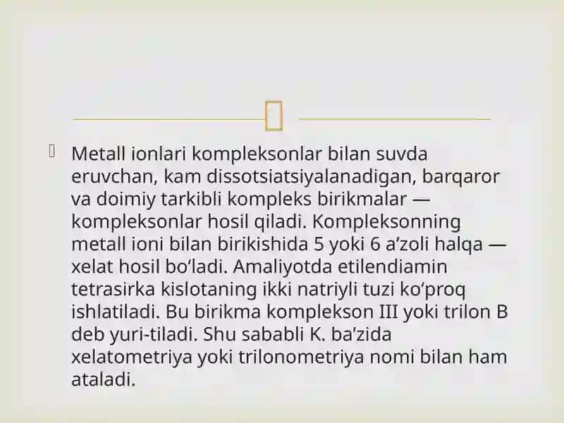 Kompleksometriya usulida ichimlik suvining qattiqligini aniqlash 3