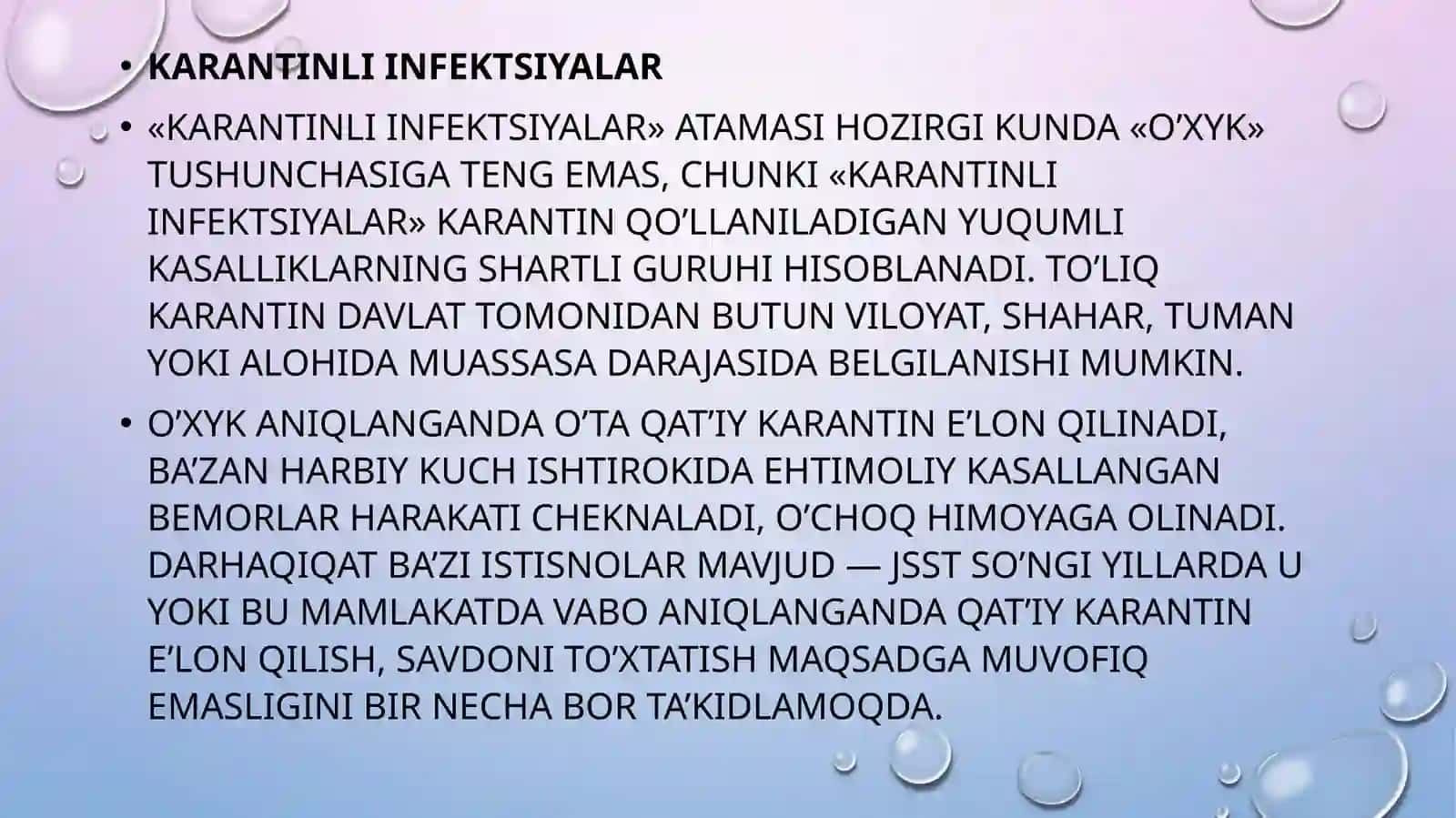 karantin va o’ta xavfli infeksiyalarning ( k va o’xi ) zamonaviy epidemiologik xususiyatlari 3