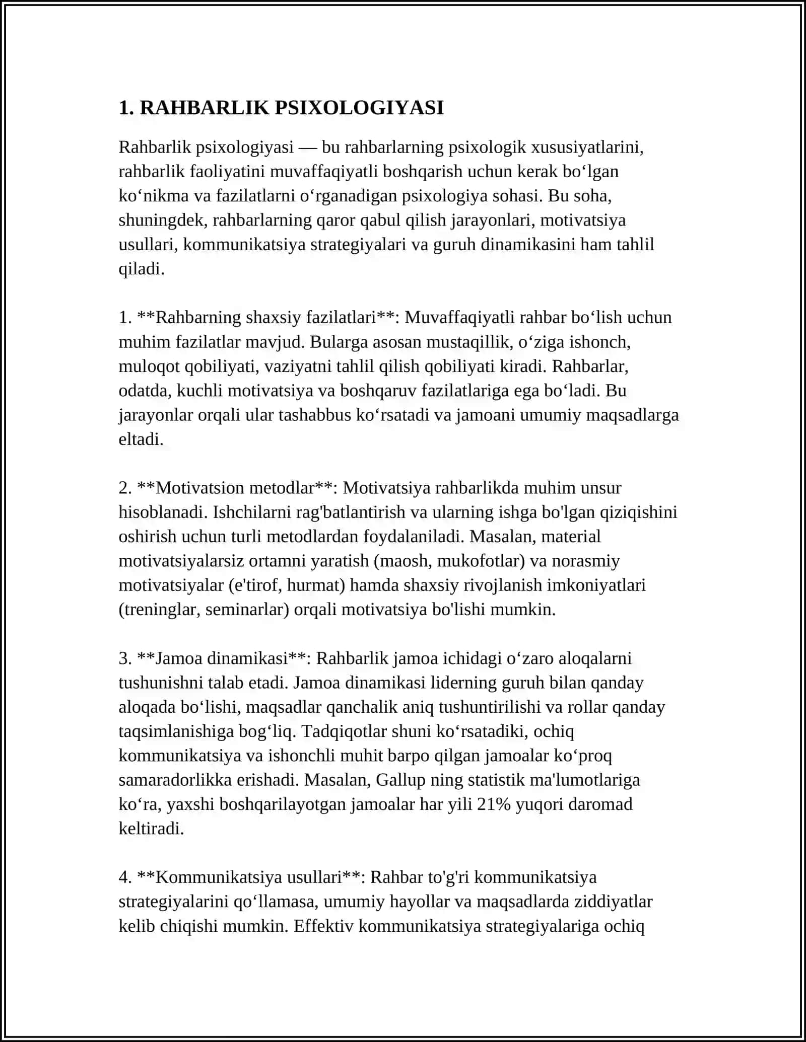 RAHBAR VA XODIM MULOQOTINING PSIXOLOGIK XUSUSIYATLARI 3