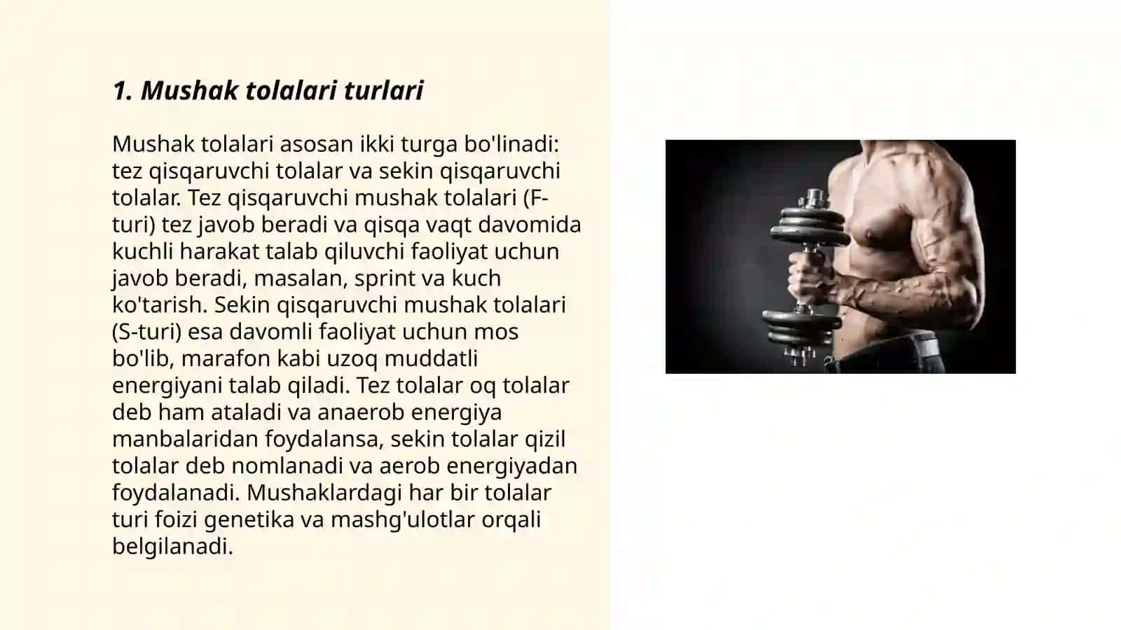 Mushaklarning ishi va biomexanikasi 3