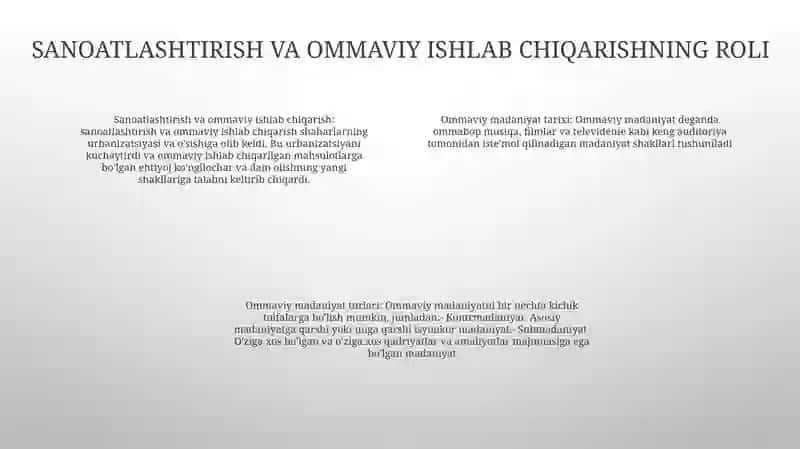 Ommaviy Madaniyatning Shakllanish Tarixi Va Uning Turlari 3
