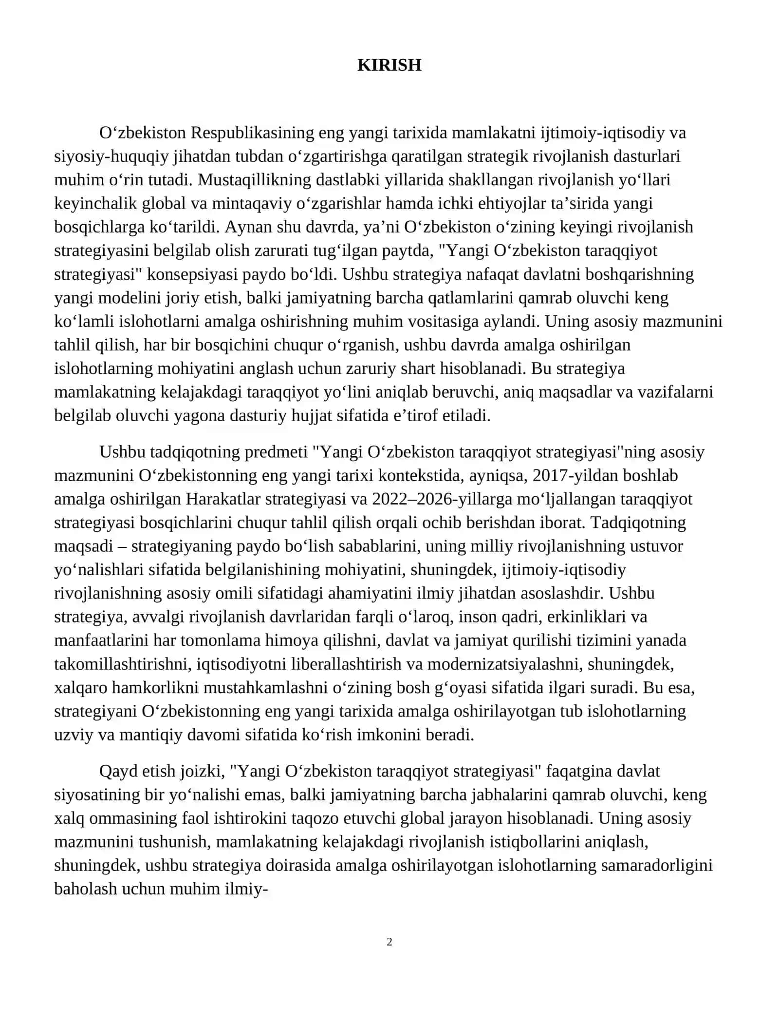 Yangi Oʻzbekiston Taraqqiyot strategiyasining asosiy mazmuni 3