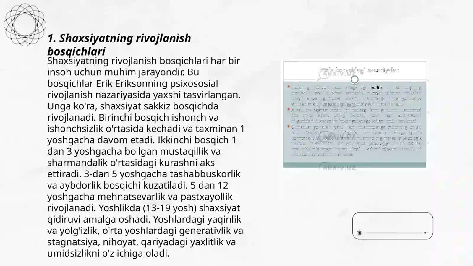Shaxsning rivojlanishi, tarbiyasi va ijtimoiylashuvi 3