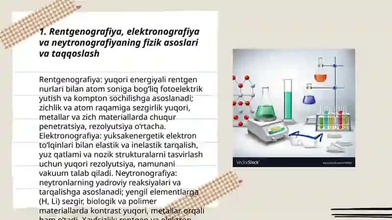 Rentgenografiya elektronografiya va neytronografiya usullarini o'zaro taqqoslash 3