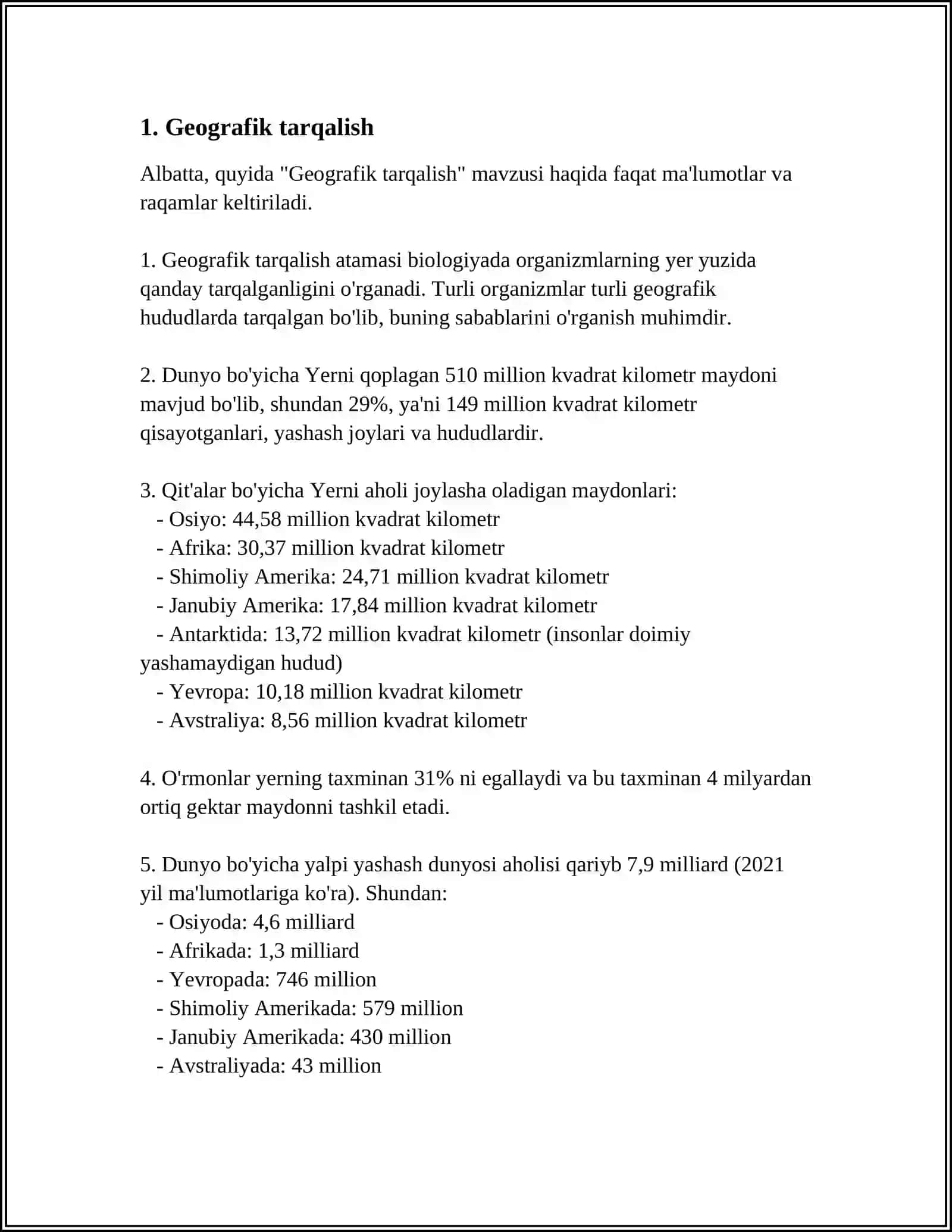 Geografik tarqalish 3