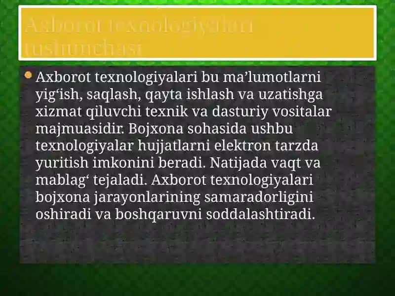 Bojxona ishida zamonaviy axborot texnologiyalarini qo‘llash 3