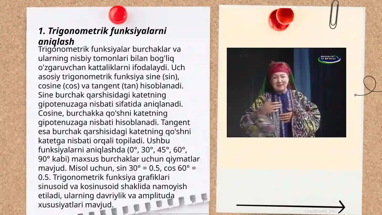 Trigonometrik funksiyalar va ularning xossalari 3