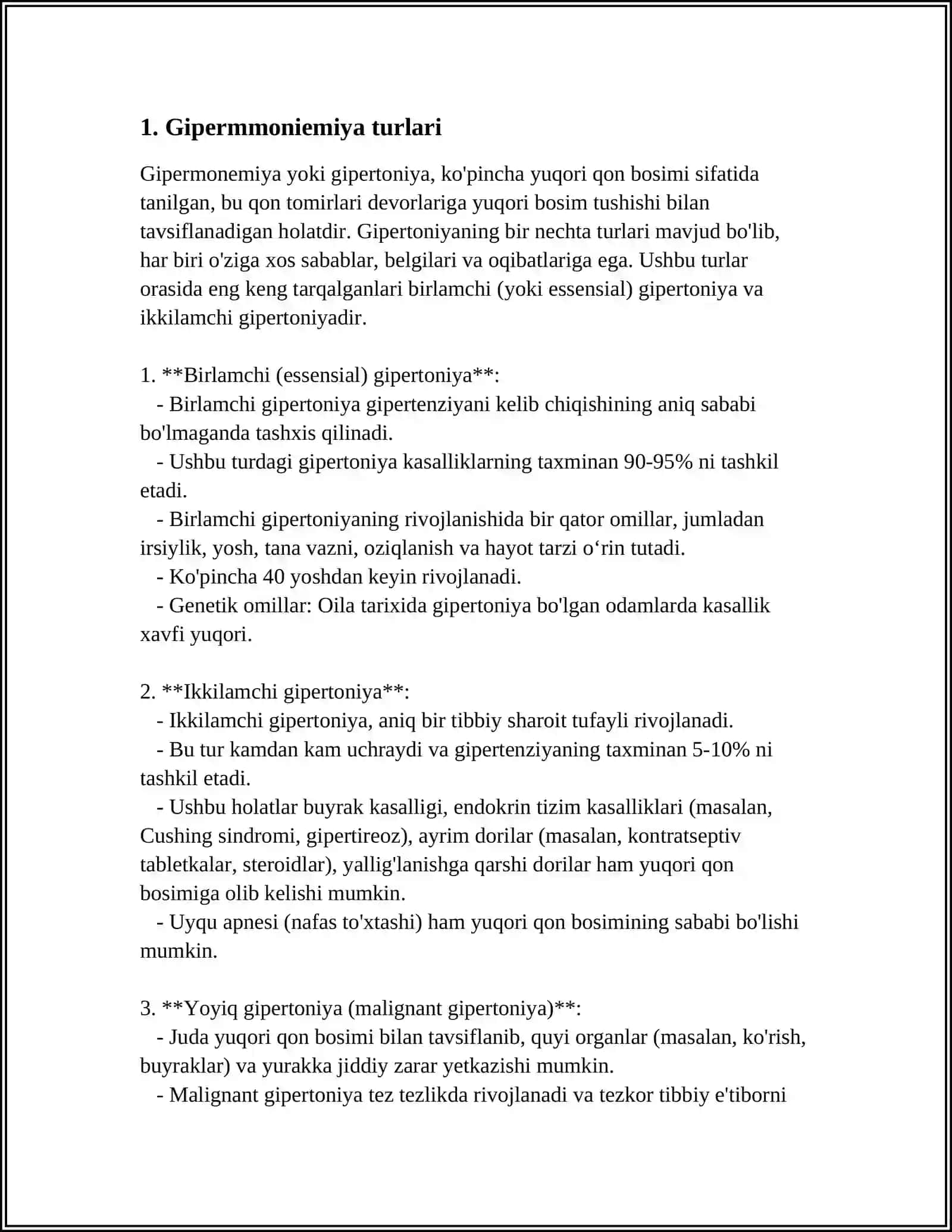 MUSTAQIL ISH Mavzu: GIPERAMMONIEMIYA VA UNING BIOKIMYOVIY ASOSLARI 3