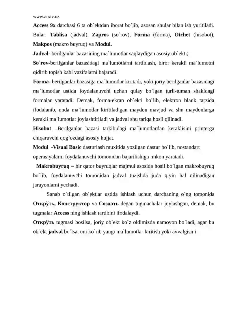 Microsoft Access 3
