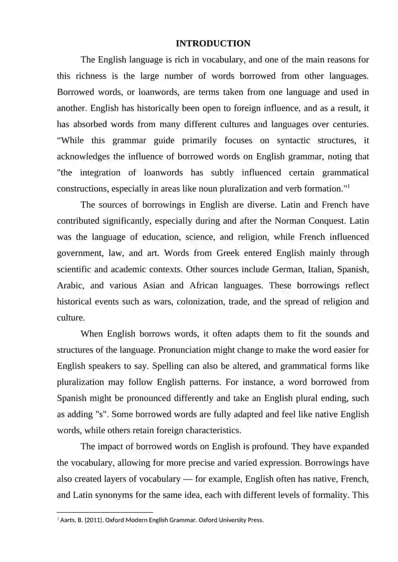 Borrowed Words in the English Language 3