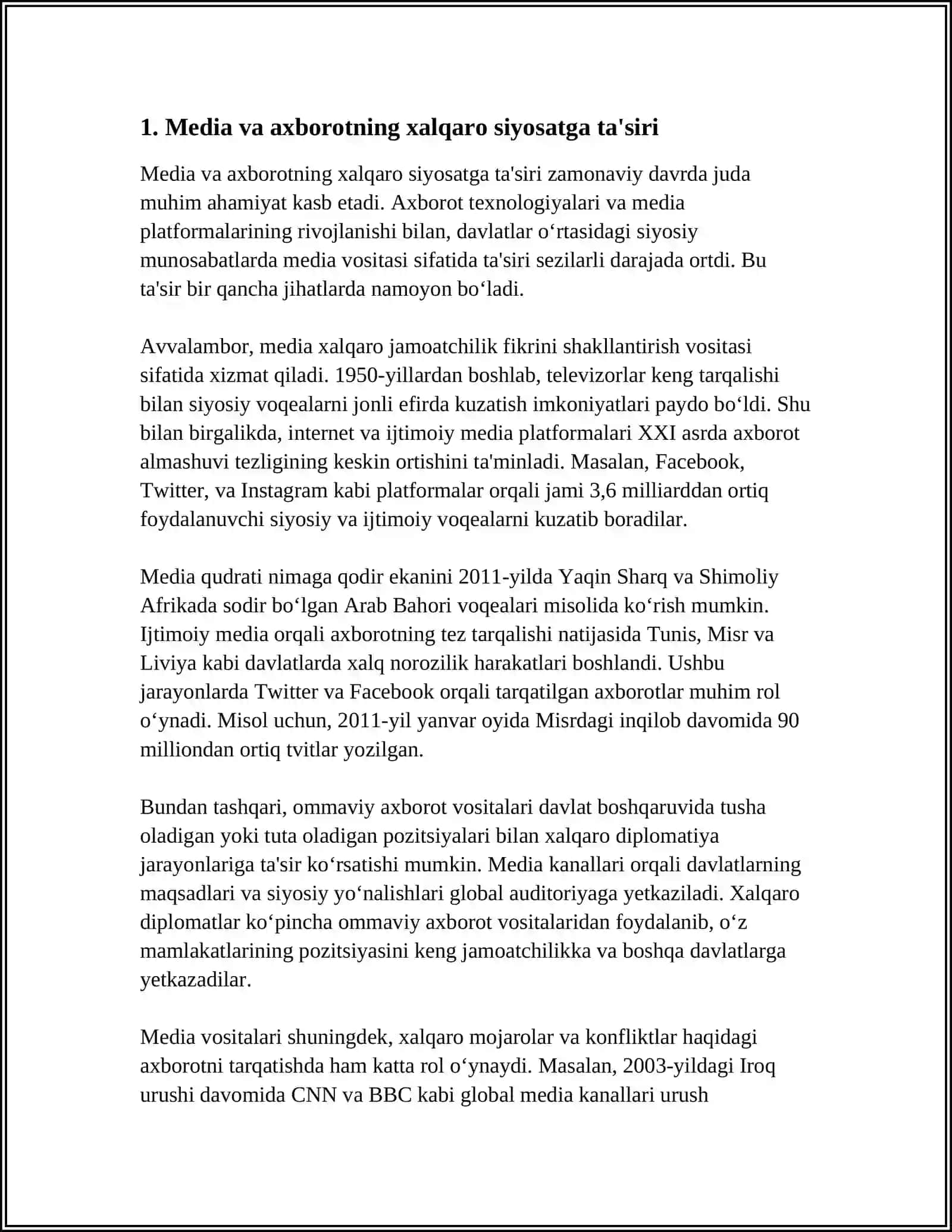 DUNYO MAMLAKATLARIDAGI MEDIA VA AXBOROT 3
