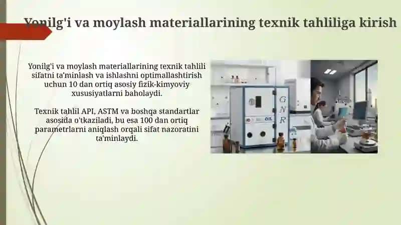 Yonilg'i va moylash materiallarining texnik tahlili 3