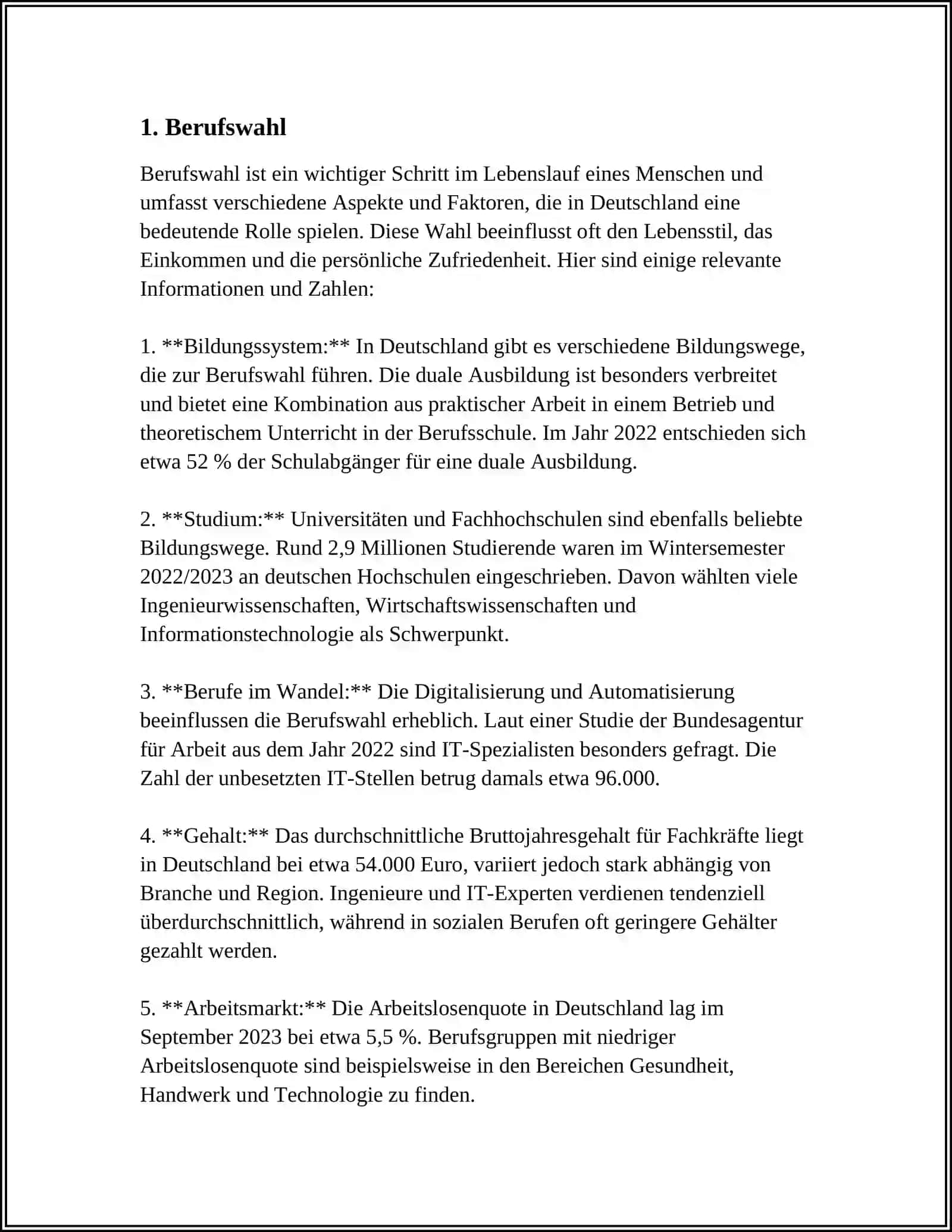Berufswahl in Deutschland 3