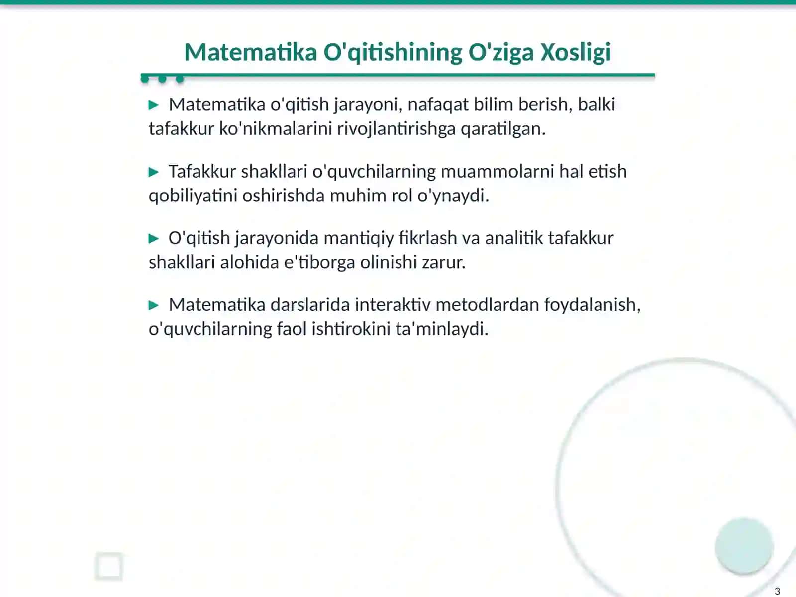 Matematika O’qitishda Tafakkur Shakllari 3