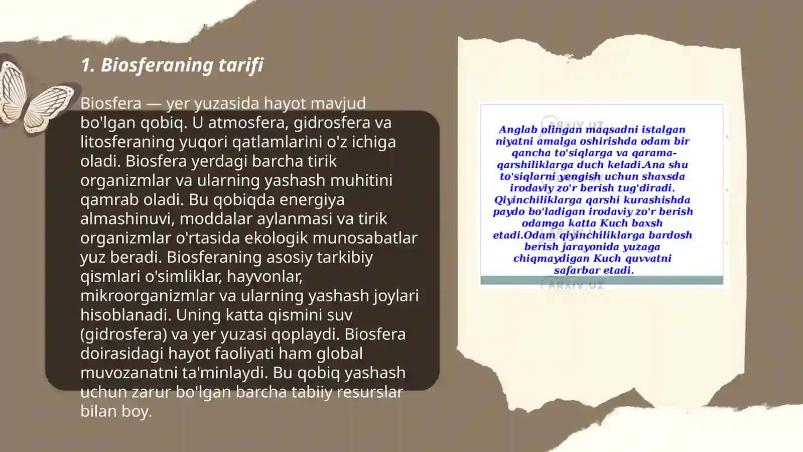 Biosfera haqida tushuncha. Biosferaning hosil bo‘lishi va rivojlanishi 3