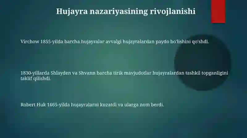 Hujayra nazariyasini yaratilishi 3
