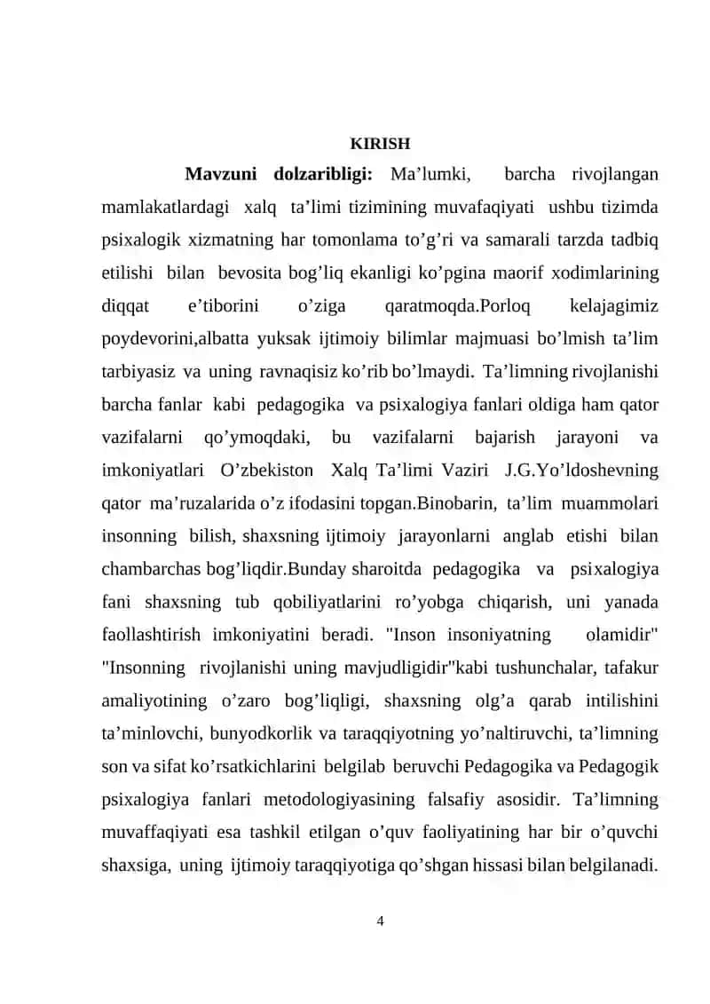 Psixologik xizmat ta'limda 3