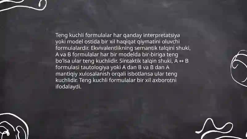 Teng kuchli formulalar tushunchasi 3