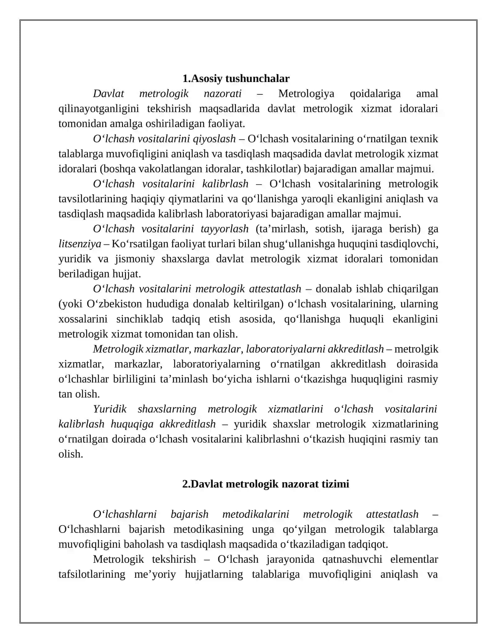 O‘lchash vositalarini qiyoslash, kalibrlash va nazorat qilish 3