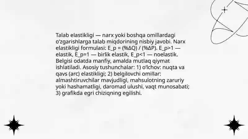 Talab elastikligi 3