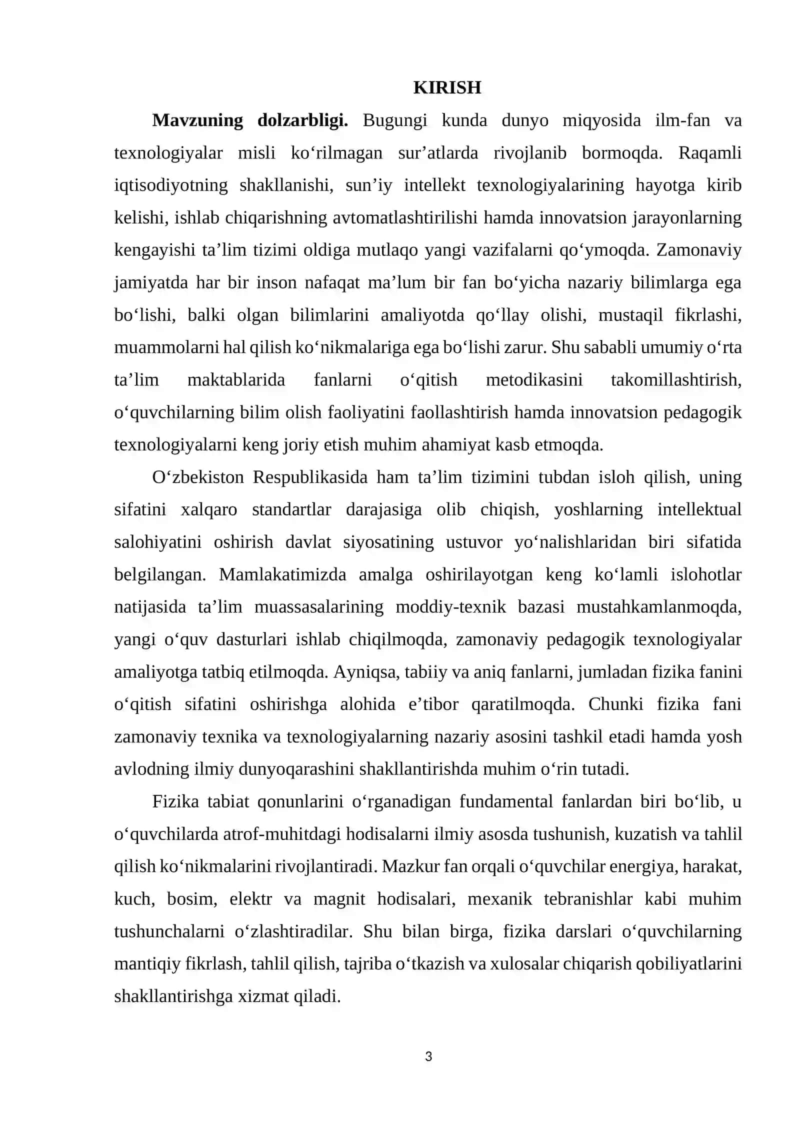Umumiy o‘rta ta’lim maktablarida “Ishqalanish kuchlari” mavzusini o‘qitishda yangi pedagogik texnologiyalardan foydalanish. Fizika oʻqitish metodikasi fanidan kurs ishi 3