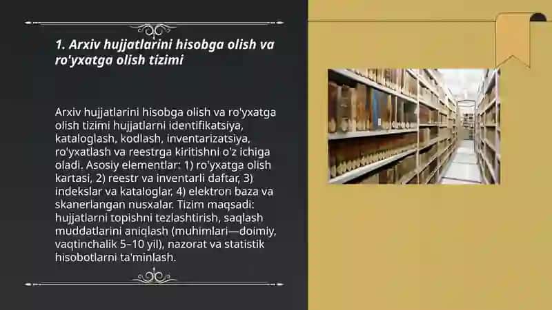 O'zbekiston Respublikasi arxiv tashkilotlarida ish yuritishni tashkil qilish 3