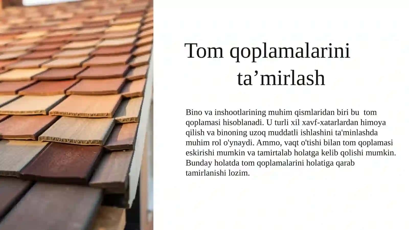 Tom qoplamalarini ta’mirlash 3