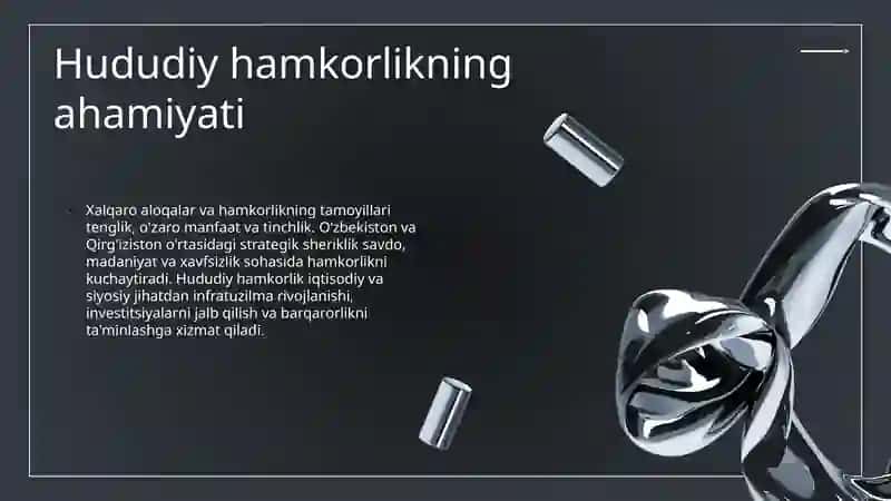 O‘zbekiston va Qirg'izistonning xalqaro aloqalari va hamkorligi 3