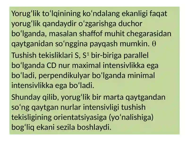 Yoruglik to'qinining ko'ndalang to'qligi 3
