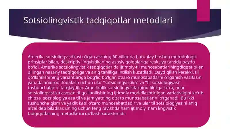 Sotsiolingvistik tadqiqot  metodlari 3