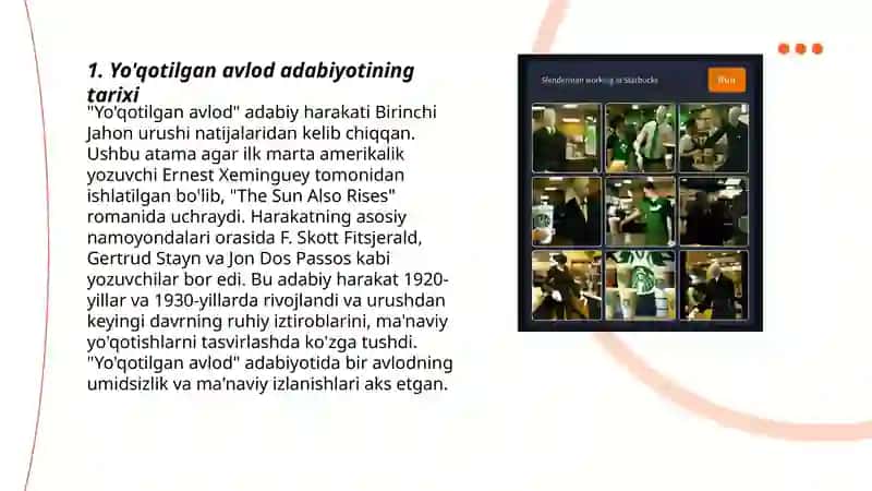 LITERATURE BY “LOST GENERATION” 3