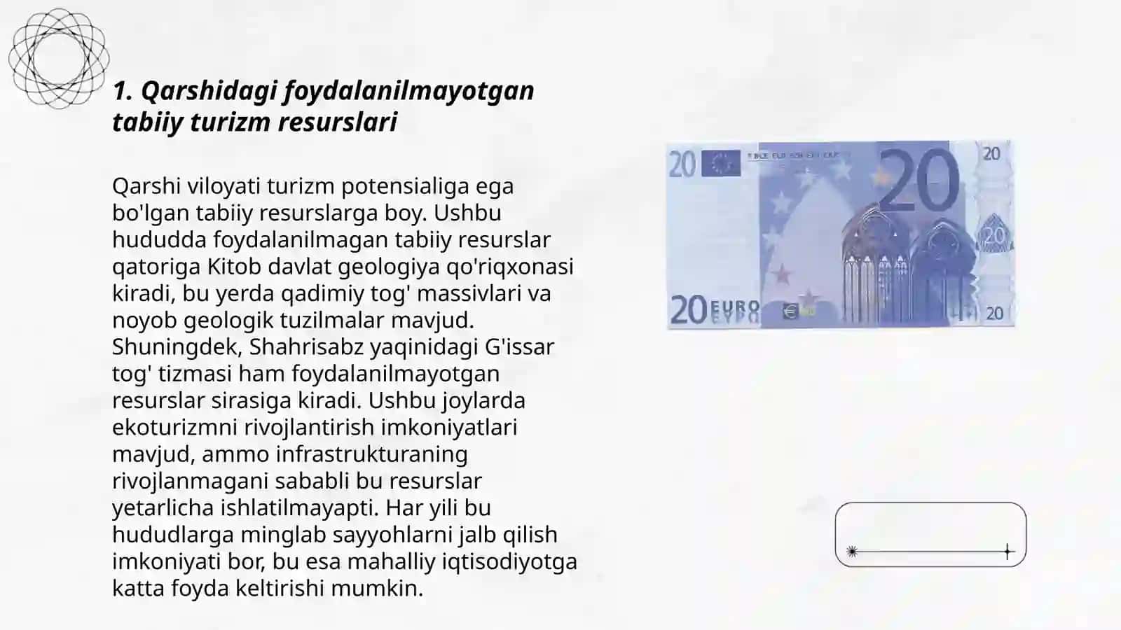 Qarshidagi foydalanilmayotgan turizm resurslari bo’yicha biznes reja 3