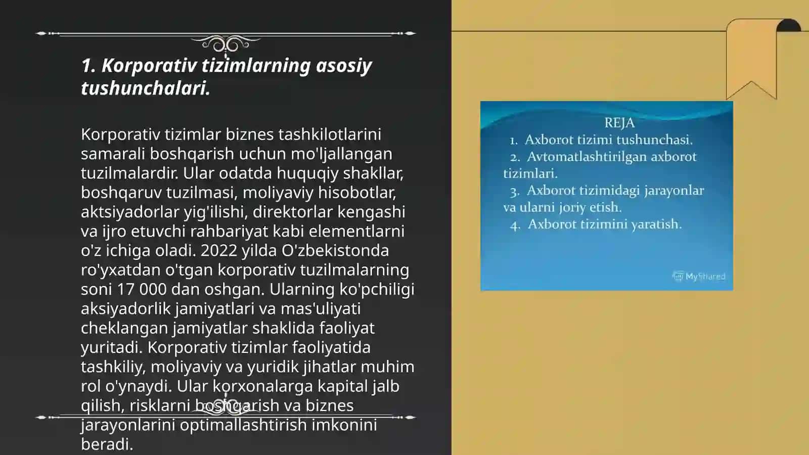 Korporativ tizimlarini amaliyotga joriy qilish mexanizmlari 3