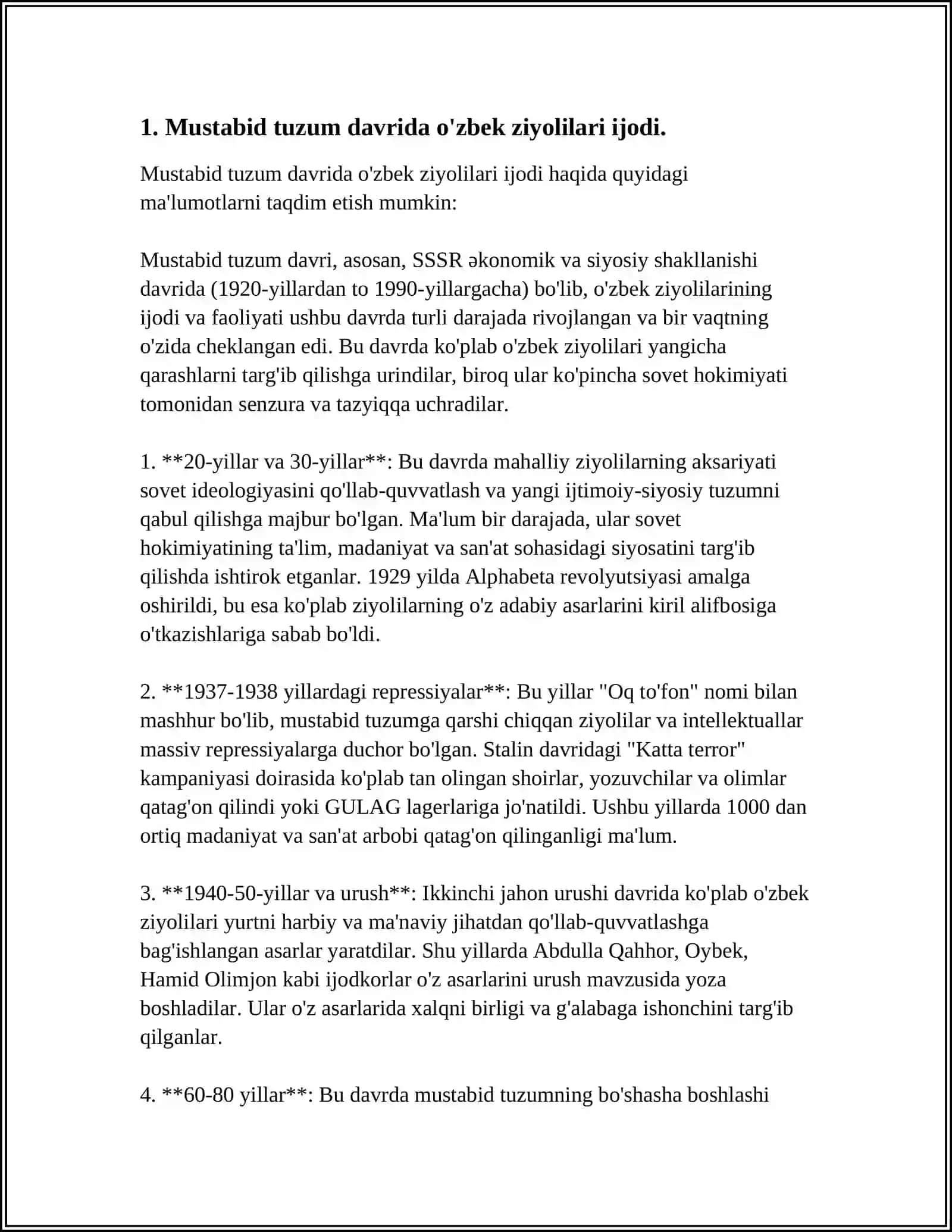 MUSTABID TUZUM DAVRIDA OʻZBEK ZIYOLILARI ASARLARIDA MILLIY-MA'NAVIY TARBIYA 3