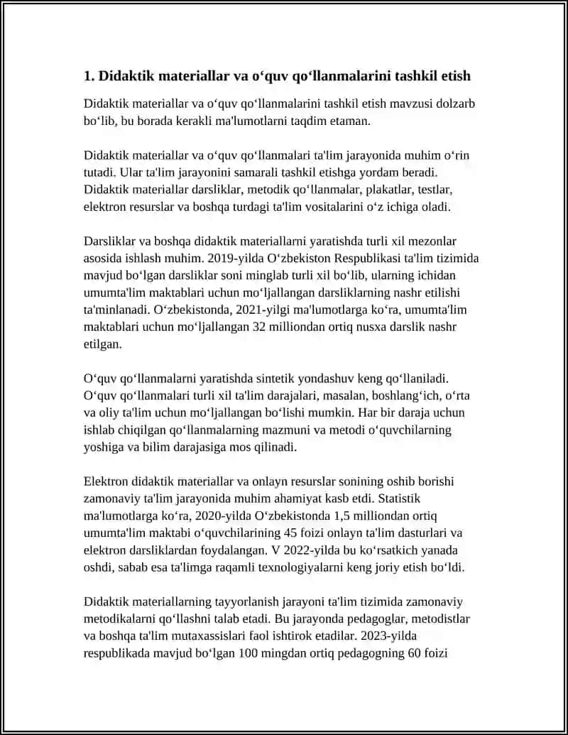 O'quv jarayonini tashkil etish vositalari, texnologiyalari va shakllari 3